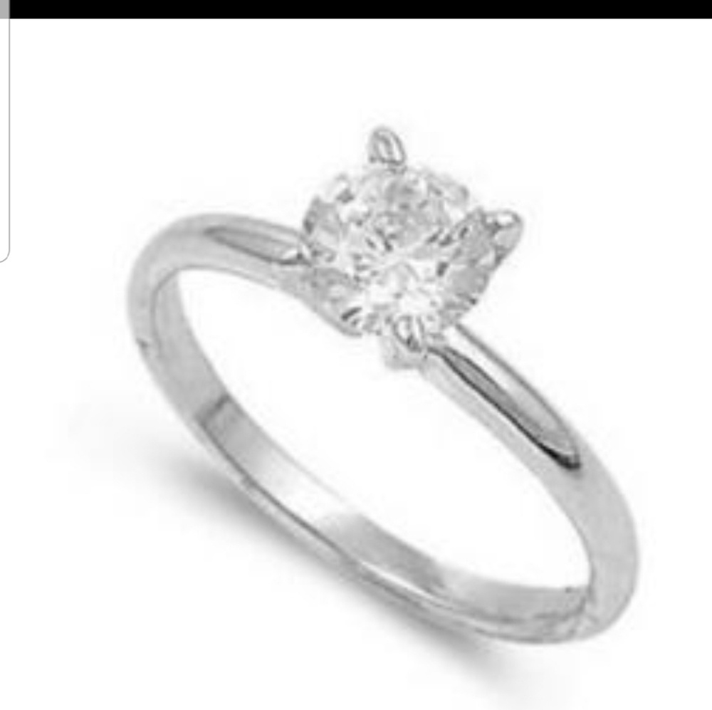 NEW- 18k Silver Plated Cubic Zirconia Rings